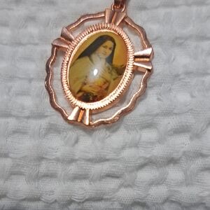 Gold-Tone Religious Pendant Necklace